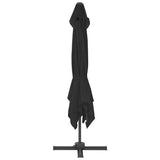 Cantilever Garden Parasol with Aluminium Pole 3x3 m Black - 45-Degree Angle