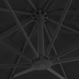 Cantilever Garden Parasol with Aluminium Pole 3x3 m Black - Rear View