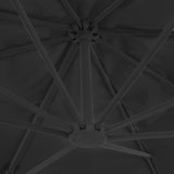 Cantilever Garden Parasol with Aluminium Pole 4x3 m Black - Rear View