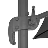 Cantilever Garden Parasol with Aluminium Pole 4x3 m Black - Close-Up Angle