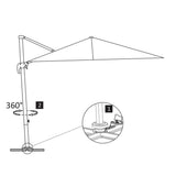 Cantilever Garden Parasol with Aluminium Pole 4x3 m Black - Low Angle