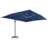 Cantilever Garden Parasol with Aluminium Pole 4x3 m Azure Blue - Front View