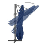 Cantilever Garden Parasol with Aluminium Pole 4x3 m Azure Blue - Top-Down View