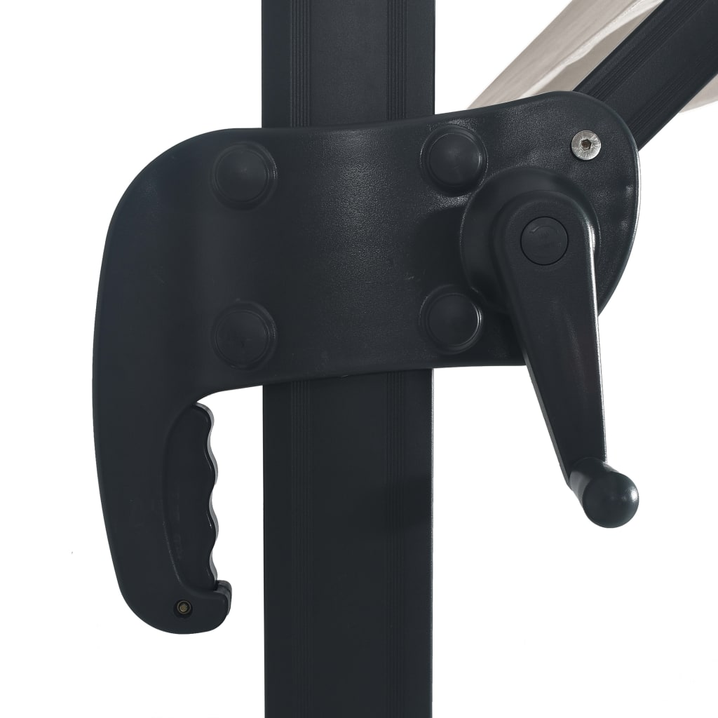 Cantilever Garden Parasol with LED Lights and Aluminium Pole 400x300 cm Sand