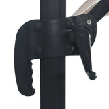 Cantilever Garden Parasol with LED Lights and Aluminium Pole 400x300 cm Sand - Close-Up Angle