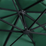 Cantilever Garden Parasol with LED Lights and Aluminium Pole 400x300 cm Green - Rear View
