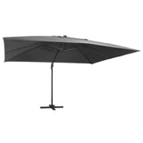 Cantilever Garden Parasol with LED Lights and Aluminium Pole 400x300 cm Anthracite
