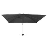Cantilever Garden Parasol with LED Lights and Aluminium Pole 400x300 cm Anthracite - Front View