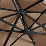Cantilever Garden Parasol with LED Lights and Aluminium Pole 400x300 cm Taupe - Rear View