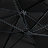 Cantilever Garden Parasol with LED Lights and Aluminium Pole 400x300 cm Black
