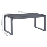 Coffee Table 90x50x40 cm Aluminium - Side View