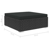 7 Piece Garden Lounge Set with Cushions Poly Rattan Black - Extra Image