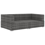 Sectional Corner Chairs 2 pcs with Cushions Poly Rattan Grey - Side View