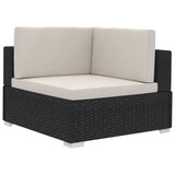 3 Piece Garden Sofa Set with Cushions Poly Rattan Black - Top-Down View