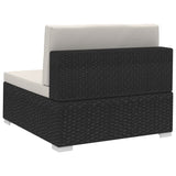 3 Piece Garden Sofa Set with Cushions Poly Rattan Black - Extra Image