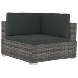 3 Piece Garden Sofa Set with Cushions Poly Rattan Grey - Top-Down View
