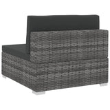 3 Piece Garden Sofa Set with Cushions Poly Rattan Grey - Extra Image