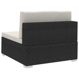 4 Piece Garden Sofa Set with Cushions Poly Rattan Black - Extra Image