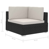 4 Piece Garden Sofa Set with Cushions Poly Rattan Black - Extra Image