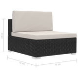 4 Piece Garden Sofa Set with Cushions Poly Rattan Black - Extra Image