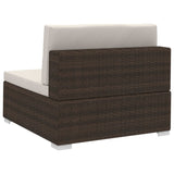 4 Piece Garden Sofa Set with Cushions Poly Rattan Brown - Extra Image