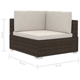 4 Piece Garden Sofa Set with Cushions Poly Rattan Brown - Extra Image