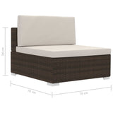 4 Piece Garden Sofa Set with Cushions Poly Rattan Brown - Extra Image