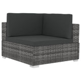 4 Piece Garden Sofa Set with Cushions Poly Rattan Grey - Top-Down View