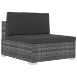 4 Piece Garden Sofa Set with Cushions Poly Rattan Grey