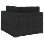 4 Piece Garden Sofa Set with Cushions Poly Rattan Black