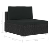 4 Piece Garden Sofa Set with Cushions Poly Rattan Black - Extra Image