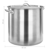 Stock Pot 71 L 45x45 cm Stainless Steel - Close-Up Angle