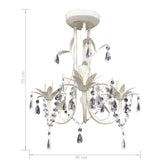 Crystal Pendant Ceiling Lamp Chandeliers 2 pcs Elegant White - Rear View