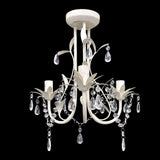 Crystal Pendant Ceiling Lamp Chandeliers 4 pcs Elegant White - Side View