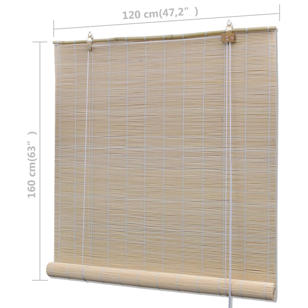 Natural Bamboo Roller Blinds 4 pcs 120x160 cm