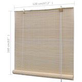 Natural Bamboo Roller Blinds 4 pcs 120x160 cm