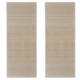 Rectangular Natural Bamboo Rugs 2 pcs 120x180 cm