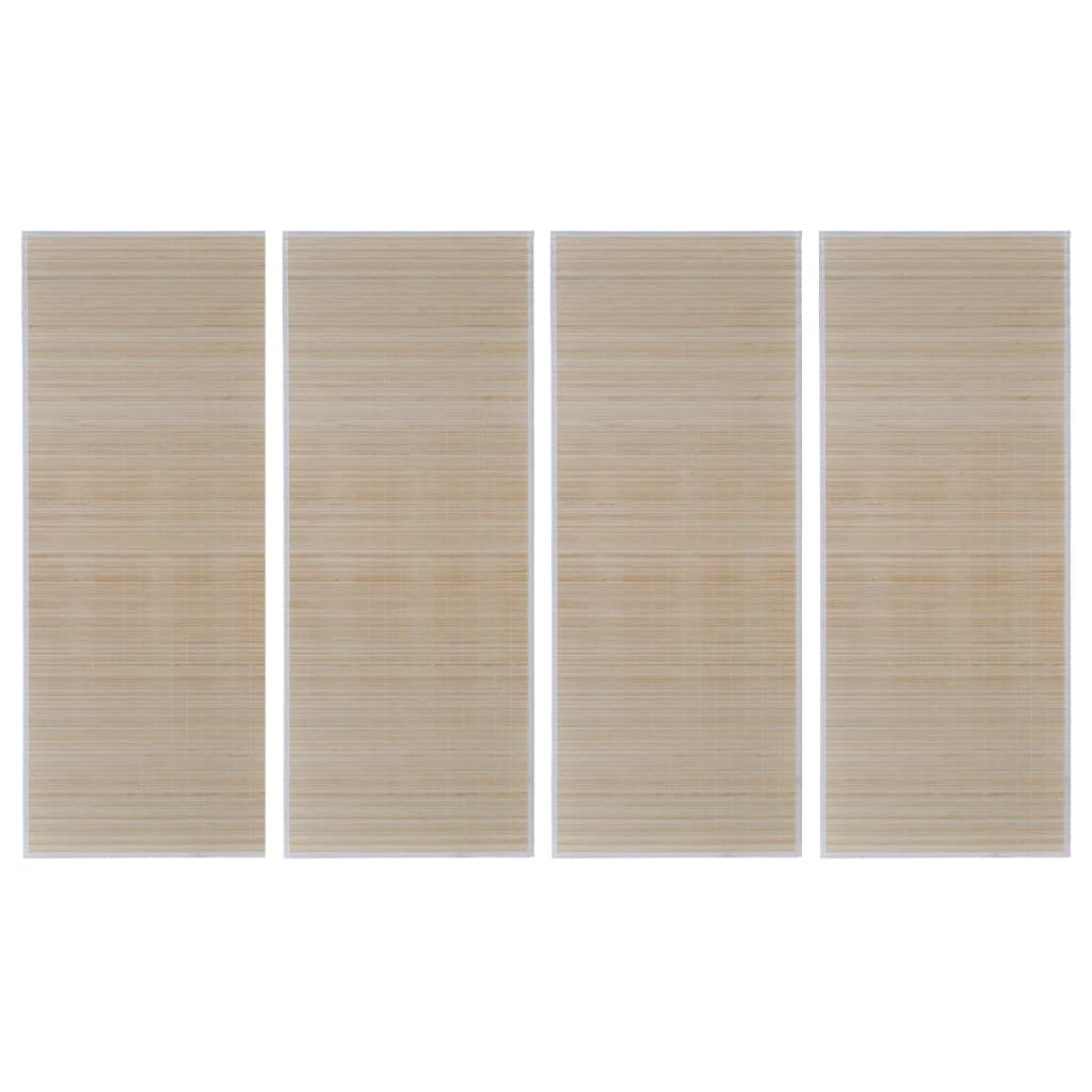 Rectangular Natural Bamboo Rugs 4 pcs 120x180 cm