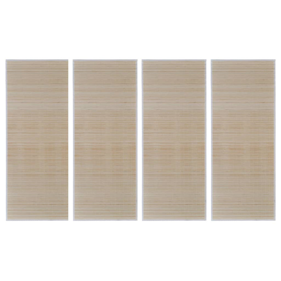 Rectangular Natural Bamboo Rugs 4 pcs 120x180 cm