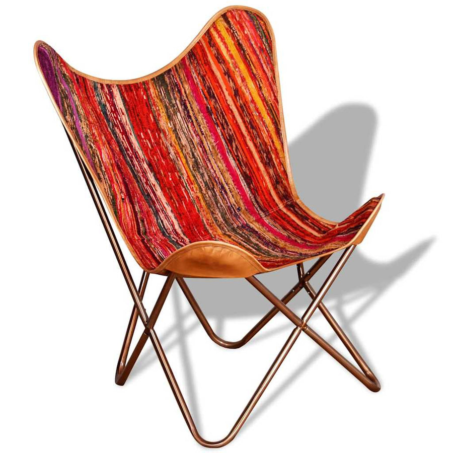 Butterfly Chairs 4 pcs Multicolour Chindi Fabric