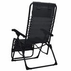 Folding Deck Chair Black Textilene