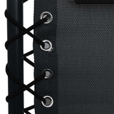 Folding Deck Chair Black Textilene - Close-Up Angle