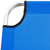Extra High Folding Senior Sunbed Blue Aluminium - Rear View