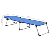 Extra High Folding Senior Sunbed Blue Aluminium - Extra Image