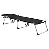 Extra High Folding Senior Sunbed Black Aluminium - Front View