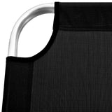 Extra High Folding Senior Sunbed Black Aluminium - Rear View