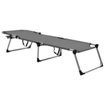Extra High Folding Senior Sunbed Grey Aluminium