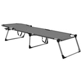 Extra High Folding Senior Sunbed Grey Aluminium - Front View