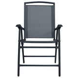 Folding Chairs 2 pcs Texilene Grey - Side View