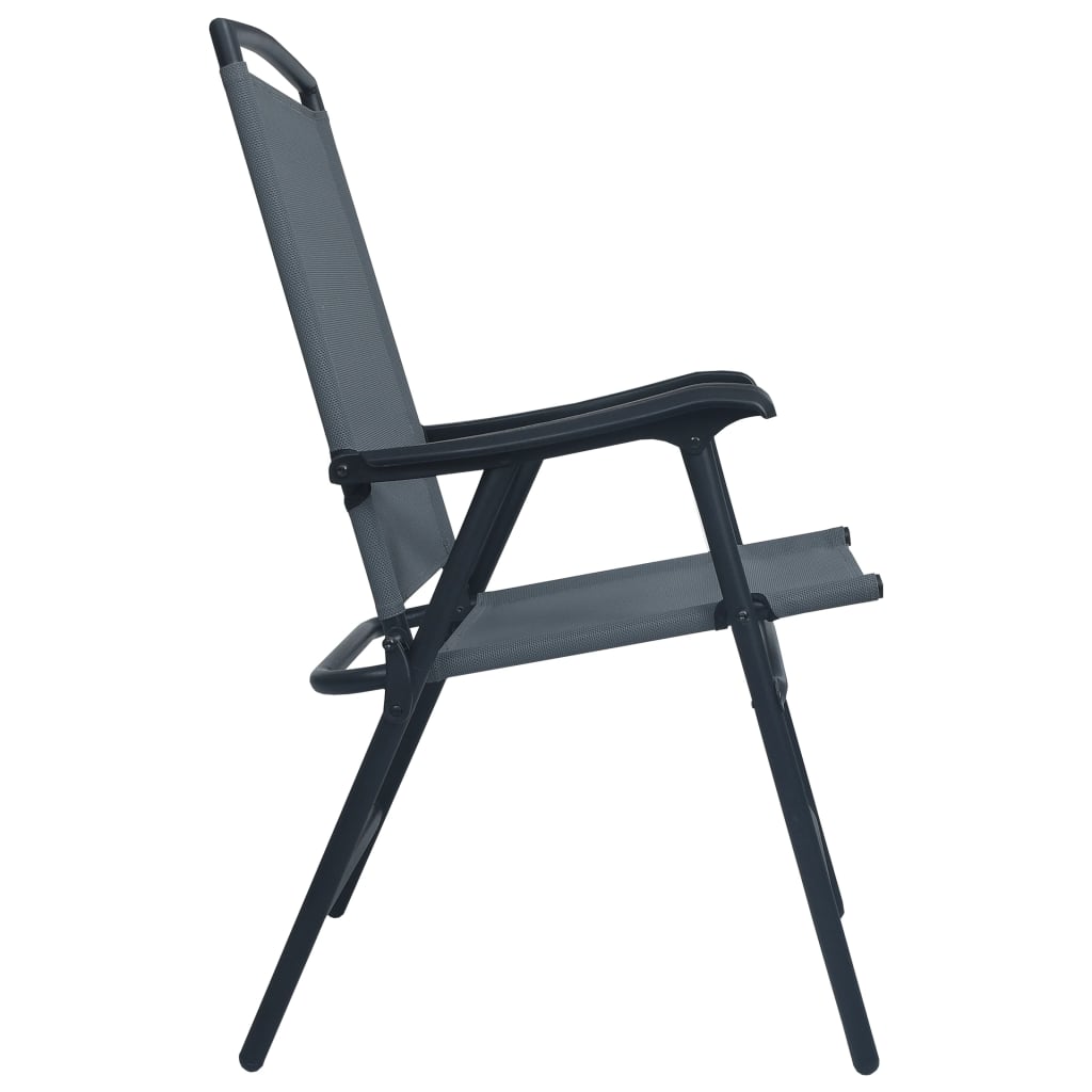 Folding Chairs 2 pcs Texilene Grey